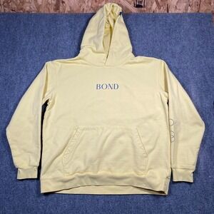 Bond Life Men's Large Emotional Support Pullover Hoodie Yellow Heavy Cotton